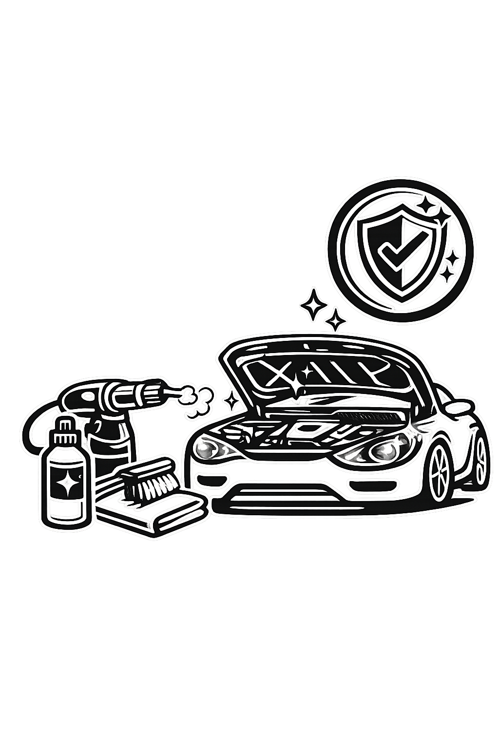 Engine bay detailing icon showing under hood cleaning and protection service in Lake Nona, FL