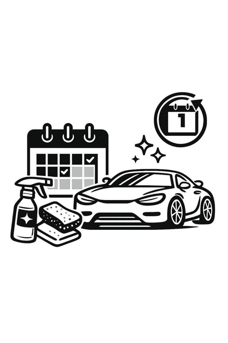 Monthly car detailing maintenance icon showing recurring service calendar and vehicle cleaning in Lake Nona, FL